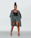 Fatima Ankara  Kimono Jacket | Black and Yellow Multicolored African Print