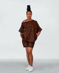 Betty Ankara shorts | Brown African Print