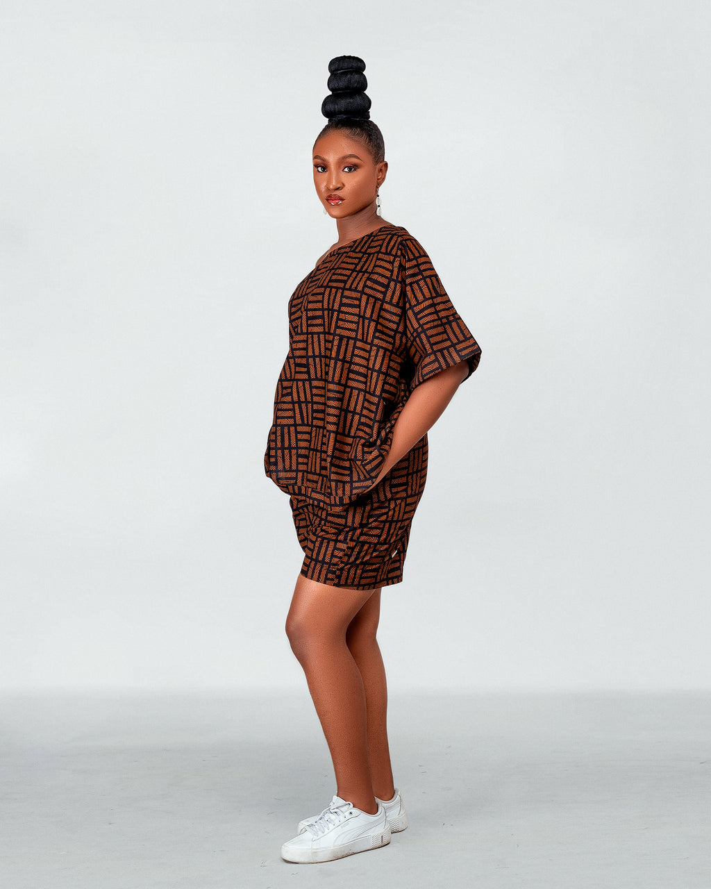 Betty Ankara shorts | Brown African Print