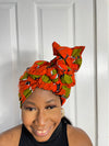 Annette Orange Ankara Headwrap/Scarf