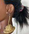 Cream Hat Rattan Earring