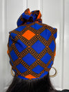 Zazi Blue and Orange Ankara Headwrap/Scarf