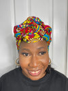 Micah Yellow and Blue Multicolored Ankara Headwrap/Scarf