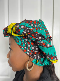 Ayo Teal and yellow Ankara Headwrap/Scarf