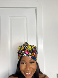 Alade Ankara Headwrap/Scarf | Yellow and Pink African Print