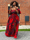 Beatrice Ankara Maxi Dress | Red African Print