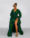 Bibi Ankara Maxi Dress | Green African Print