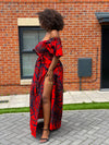 Beatrice Ankara Maxi Dress | Red African Print