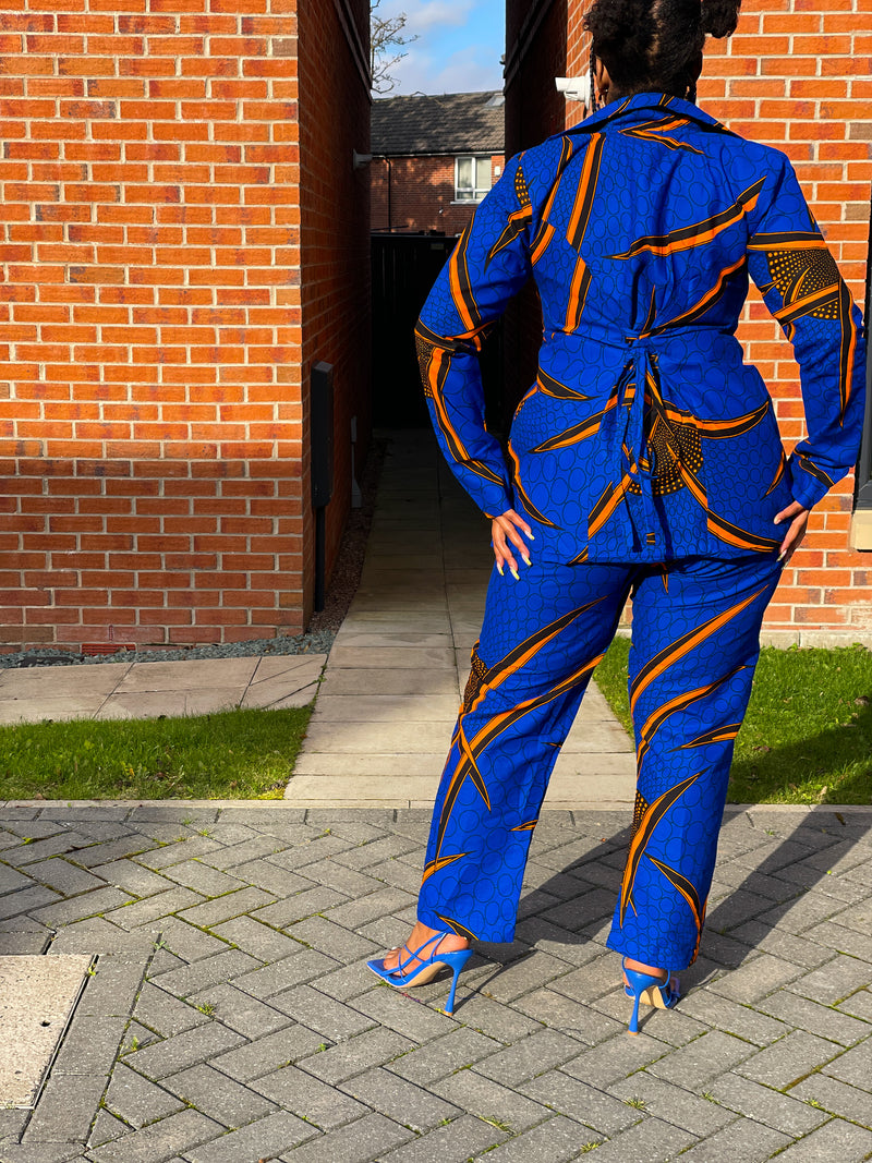 Goldie Ankara Jacket | Blue African Print