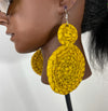 Yellow Double circle Rattan Earring