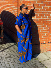 Brisa Ankara Bubu Dress | Blue African Print