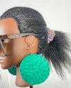 Green Circle African Rattan Earring