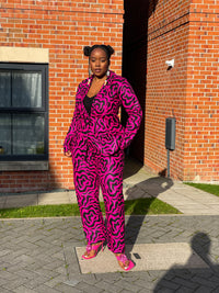 Genni Ankara Jacket | Pink and Black African Print