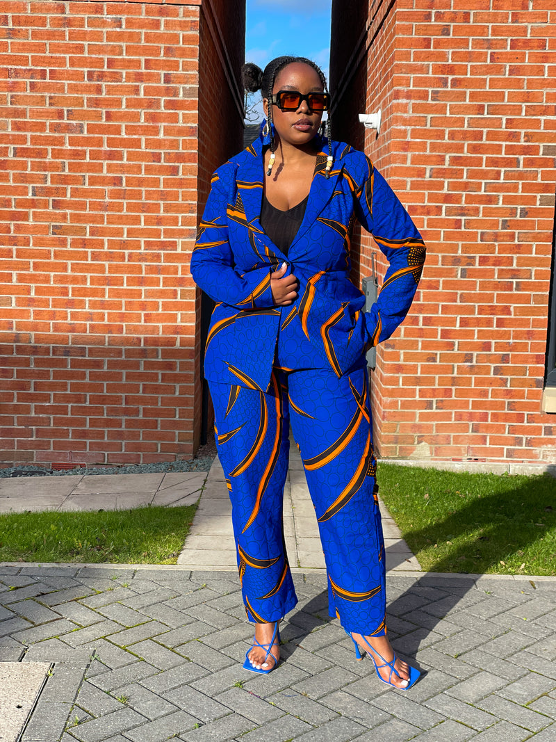 Goldie Ankara Jacket | Blue African Print