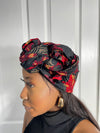 Adire Black and Red Ankara Headwrap/Scarf