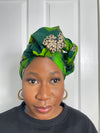 Aryla Green Ankara Headwrap/Scarf