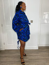 Imani Ankara Shirt Dress | Blue African Print