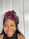 Almah Red Ankara Headwrap/Scarf