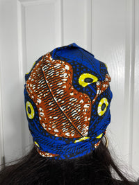 Zuri Blue and Brown Ankara Headwrap/Scarf