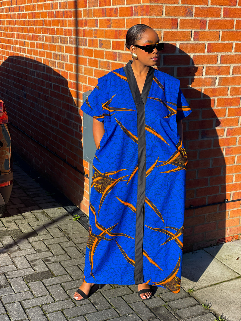 Brisa Ankara Bubu Dress | Blue African Print