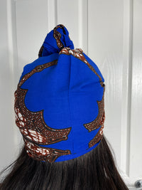 Ashlynn Blue and Brown Ankara Headwrap/Scarf