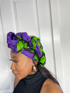 ASA Green and Purple Ankara Headwrap/Scarf