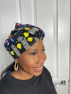 Tanya Black and Blue Multicolored Ankara Headwrap/Scarf