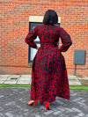 Eno Ankara Maxi Dress | Red and Black African Print