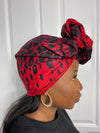 Awah Red and Black Ankara Headwrap/Scarf