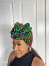 Anika Green and Red Multicolored Ankara Headwrap/Scarf