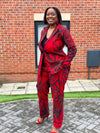 Gibs Ankara Jacket | Red and Black African Print