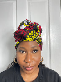 Hannah Red and Yellow Ankara Headwrap/Scarf