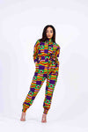 Mahi Ankara Jumpsuit | Purple and Yellow African Print