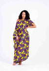 Flora Yellow and Pink Maxi Dress