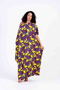 Flora Yellow and Pink Maxi Dress