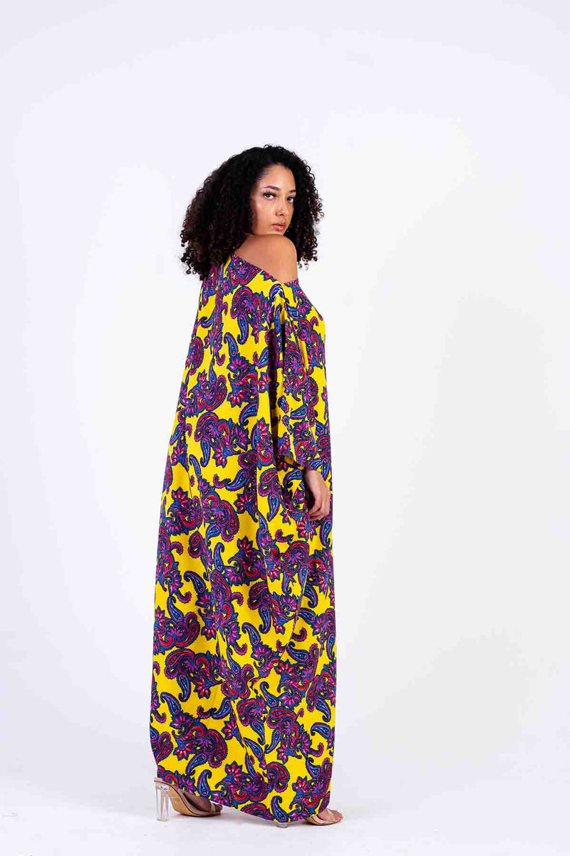 Flora Yellow and Pink Maxi Dress