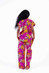 Berry Ankara High Waisted Trouser | Pink African Print