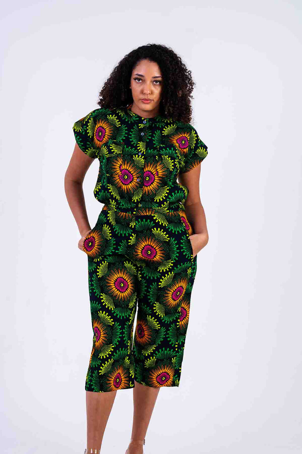 Bukky Ankara Shirt | Green African Print