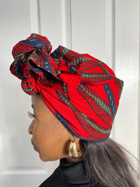 Beatrice Red Ankara Headwrap/Scarf