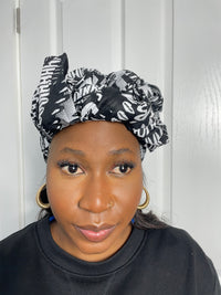 Alike Black and White Ankara  Headwrap/Scarf