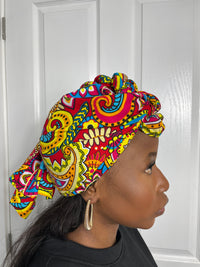 Micah Yellow and Blue Multicolored Ankara Headwrap/Scarf