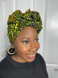 Abiba Green Ankara Headwrap/scarf