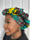 Ayo Teal and yellow Ankara Headwrap/Scarf