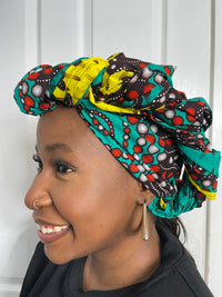 Ayo Teal and yellow Ankara Headwrap/Scarf