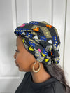 Tanya Black and Blue Multicolored Ankara Headwrap/Scarf