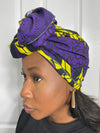 Sheila Purple and Yellow Headwrap | African Print