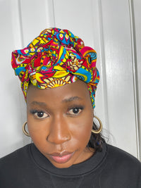 Micah Yellow and Blue Multicolored Ankara Headwrap/Scarf