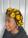 Abby Ankara Headwrap/Scarf |Yellow and Brown African Print