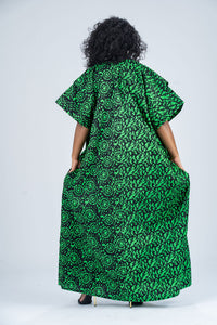 Bolu Ankara Bubu Dress | Green African Print