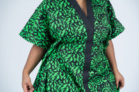 Bolu Ankara Bubu Dress | Green African Print